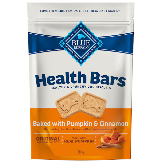 Blue Buffalo Health Bars Oven-Baked with Natural Ingredients Pumpkin & Cinnamon Crunchy Dog Biscuits, 16 oz