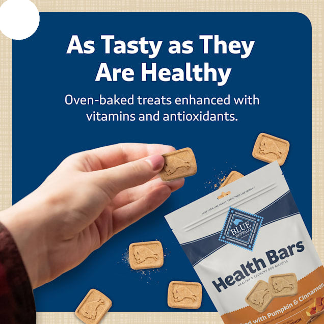 Blue Buffalo Health Bars Oven-Baked with Natural Ingredients Pumpkin & Cinnamon Crunchy Dog Biscuits, 16 oz
