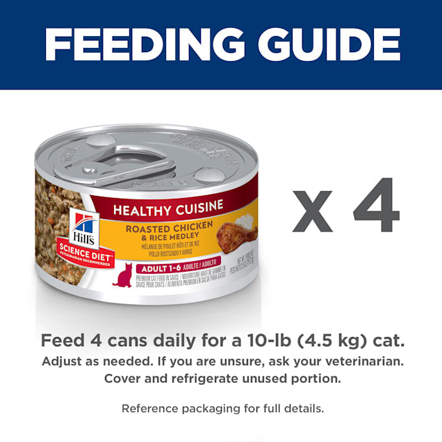 Hill's Science Diet Adult Healthy Cuisine Roasted Chicken & Rice Medley Canned Wet Cat Food