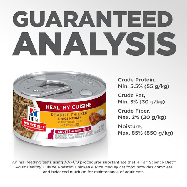 Hill's Science Diet Adult Healthy Cuisine Roasted Chicken & Rice Medley Canned Wet Cat Food
