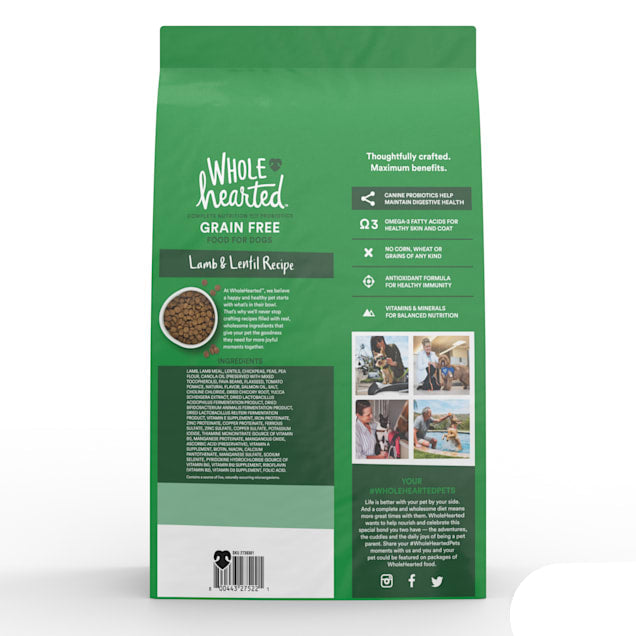 WholeHearted Grain Free All Life Stages Lamb and Lentil Formula Dry Dog Food