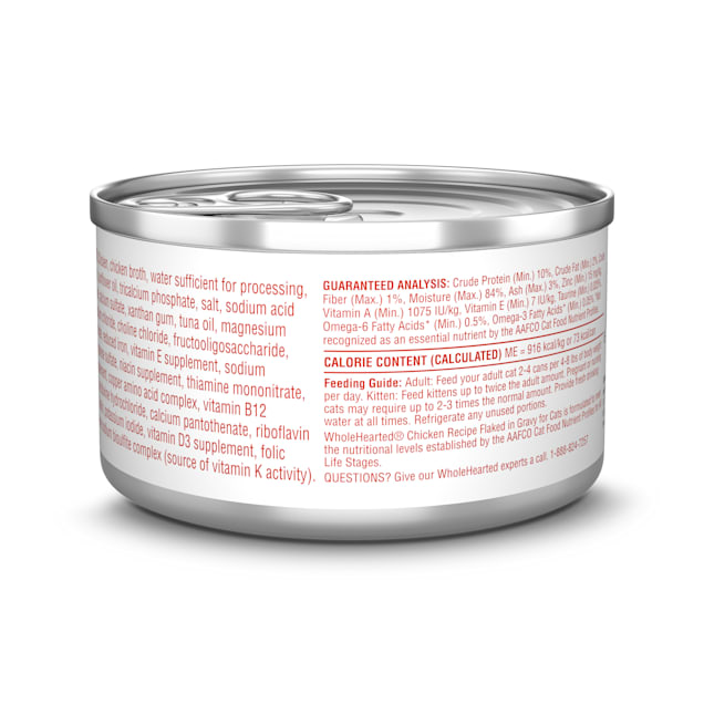 WholeHearted All Life Stages Canned Cat Food - Grain Free Chicken Recipe Flaked in Gravy