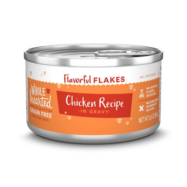 WholeHearted All Life Stages Canned Cat Food - Grain Free Chicken Recipe Flaked in Gravy
