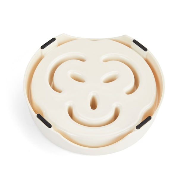 EveryYay Take It Slow White Slow Feeder Dog Bowl, 1.6 Cups