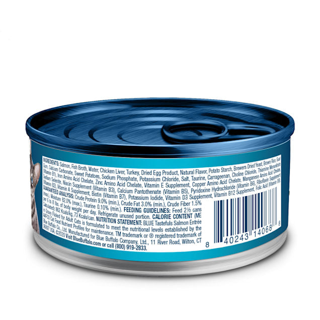 Blue Buffalo Tastefuls Made with Natural Ingredients, Salmon Flaked Wet Cat Food