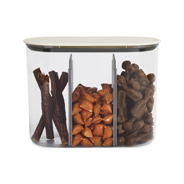 Reddy White Divided Dog Treat Jar