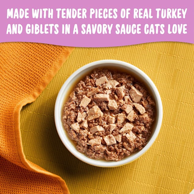 Meow Mix Tenders in Sauce With REAL Turkey & Giblets Wet Cat Food