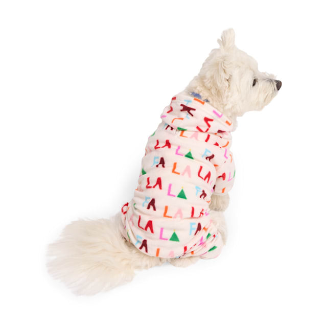 Merry Makings Fa La La Print Playsuit for Dogs, X-Small, Multi-Color