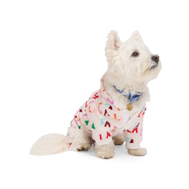 Merry Makings Fa La La Print Playsuit for Dogs, X-Small, Multi-Color