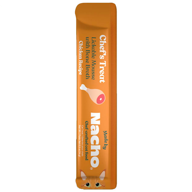 Made by Nacho Chef's Treat All Life Stages Cat Lickable Mousse with Bone Broth Chicken Recipe, 0.5 oz.