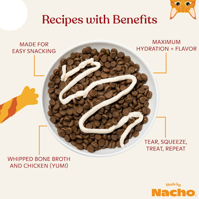 Made by Nacho Chef's Treat All Life Stages Cat Lickable Mousse with Bone Broth Chicken Recipe, 0.5 oz.