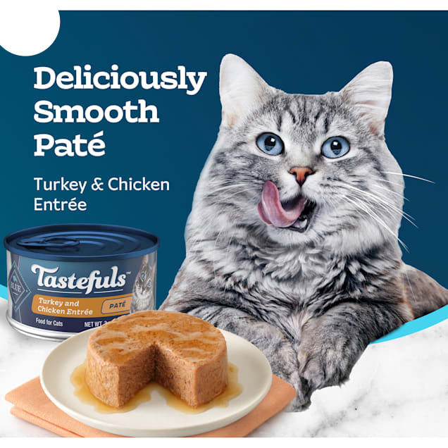 Blue Buffalo Tastefuls Made with Natural Ingredients, Turkey and Chicken Entree Pate Wet Cat Food